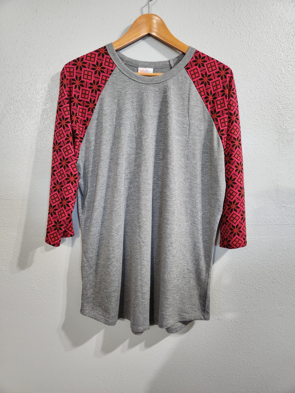 LuLaRoe Randy Baseball Tshirt Gray Crewneck Tee XL